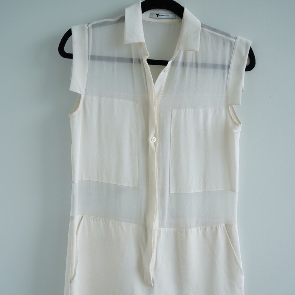 T BY ALEXANDER WANG Sleeveless Silk Romper - Picture 4 of 5